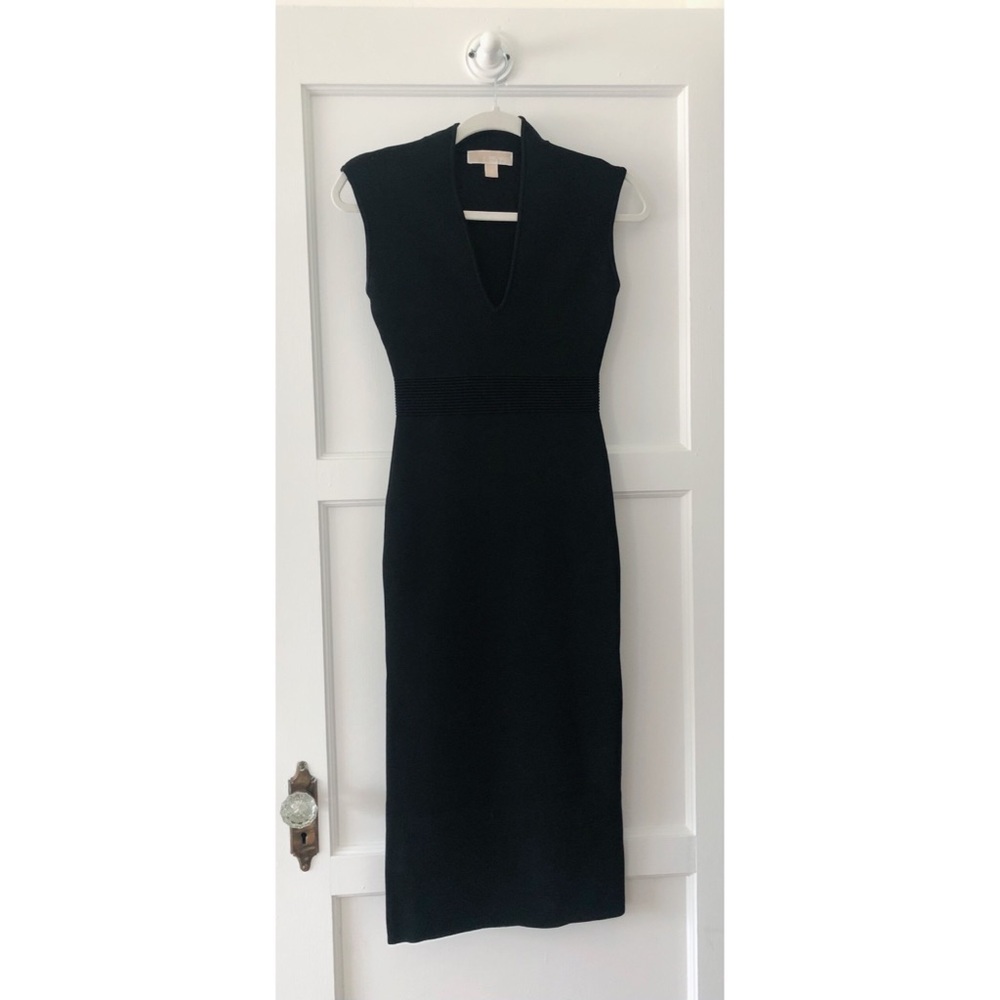 V-Neck Bodycon Black Dress